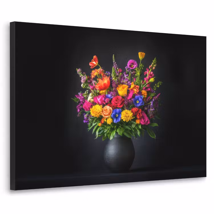 Art Frame - Felgekleurd - Bloemen - Vaas — 1