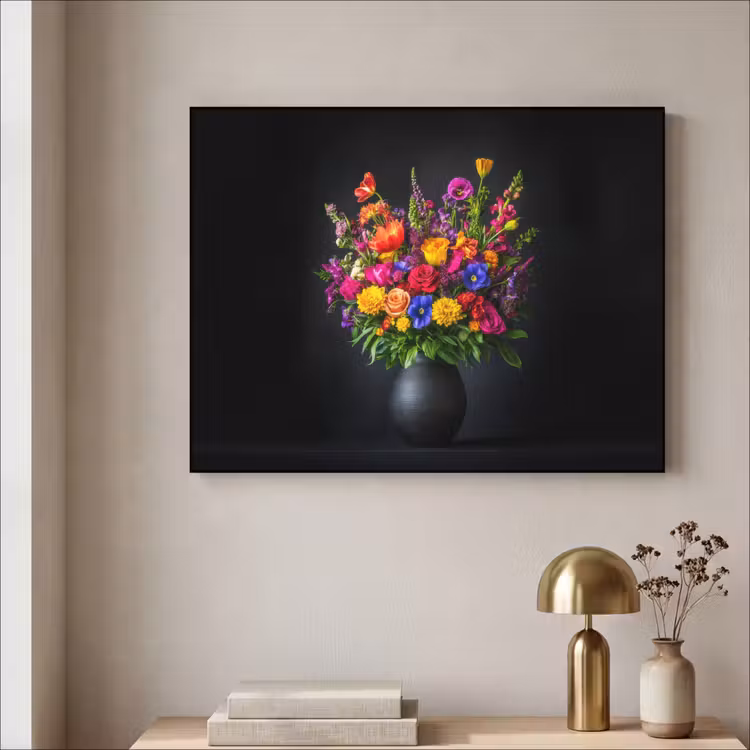 Art Frame - Felgekleurd - Bloemen - Vaas — 5