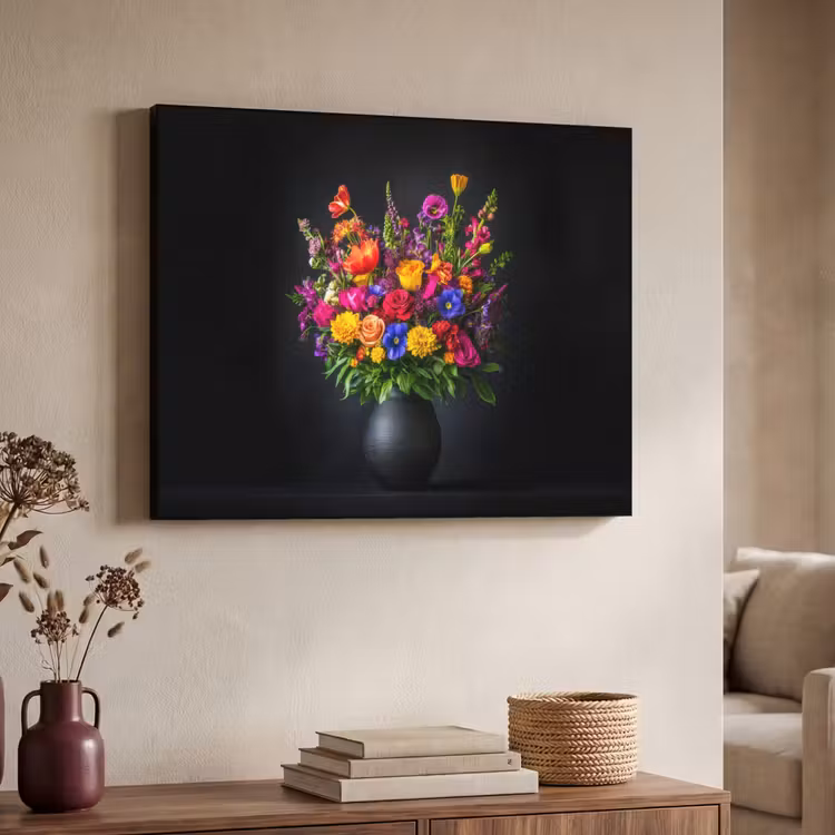Art Frame - Felgekleurd - Bloemen - Vaas — 7