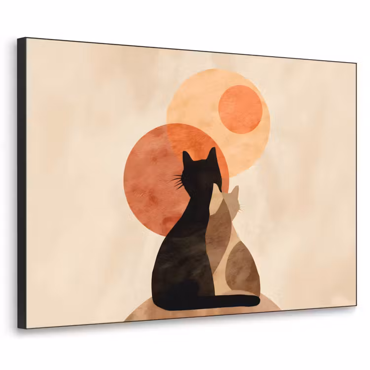 Art Frame - Katten - Zwart - Abstract - Cirkels — 1