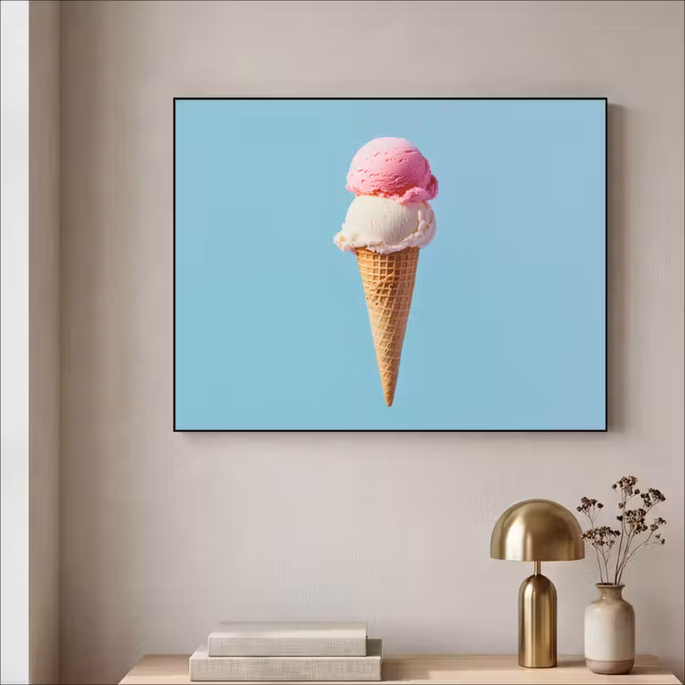 Art Frame - Bolletjes - Schepijs - Hoorntje - Blauw — 5