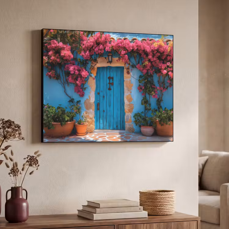 Art Frame - Deur - Hout - Bloemen - Blauw — 7