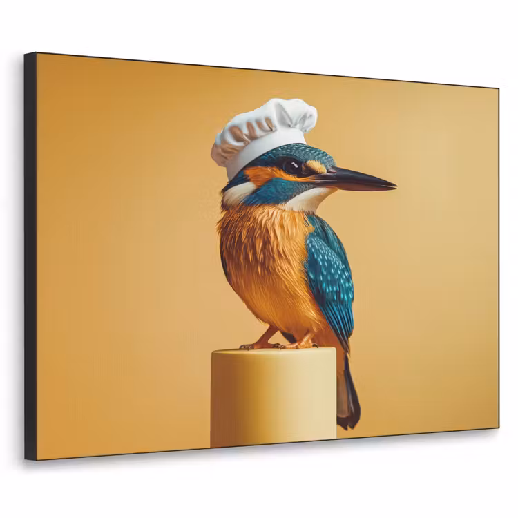 Art Frame - Ijsvogel - Pilaar - Koksmuts - Vogel — 1