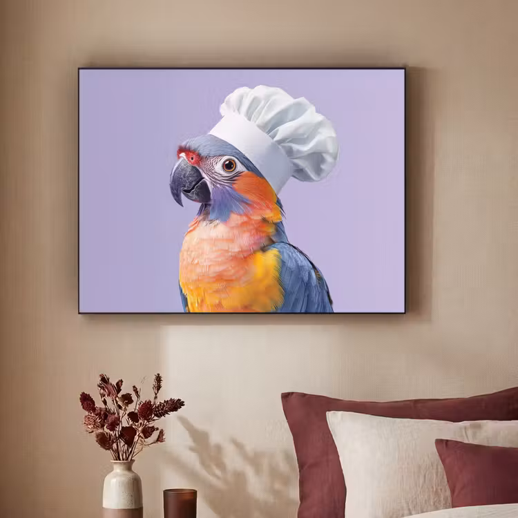 Art Frame - Papegaai - Koksmuts - Paars - Cute — 3