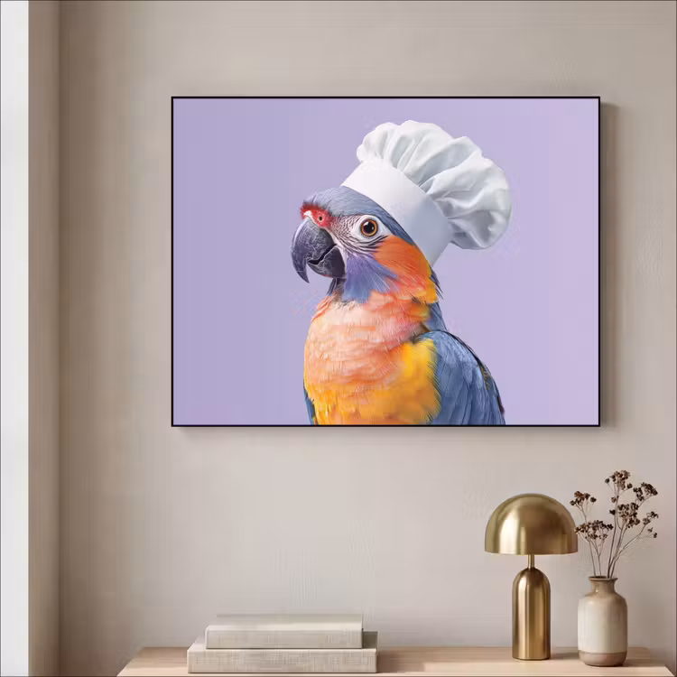 Art Frame - Papegaai - Koksmuts - Paars - Cute — 5
