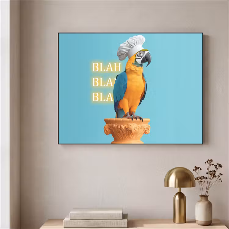 Art Frame - Papegaai - Koksmuts - Quote - Neon — 5