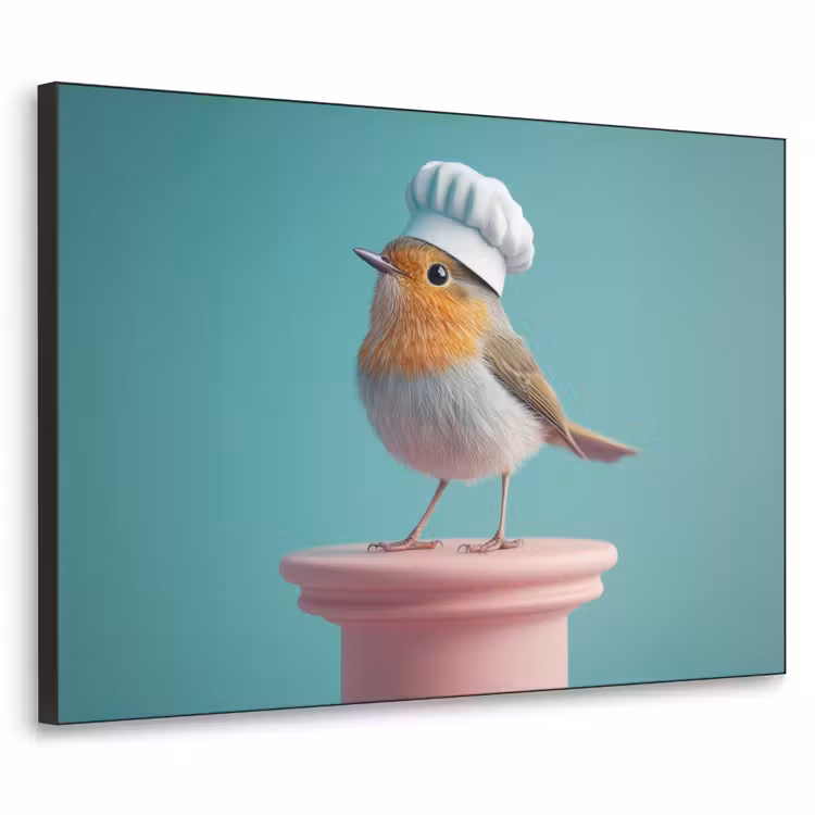 Art Frame - Roodborstje - Vogel - Koksmuts - Sokkel — 1