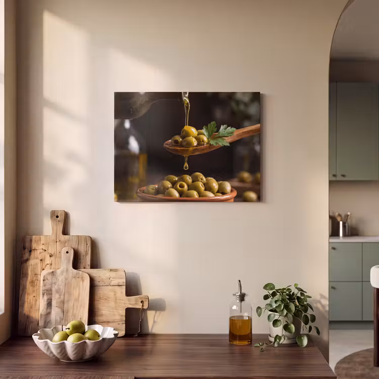 Akoestisch schilderij - Olijven - Olijfolie - Eten — 4