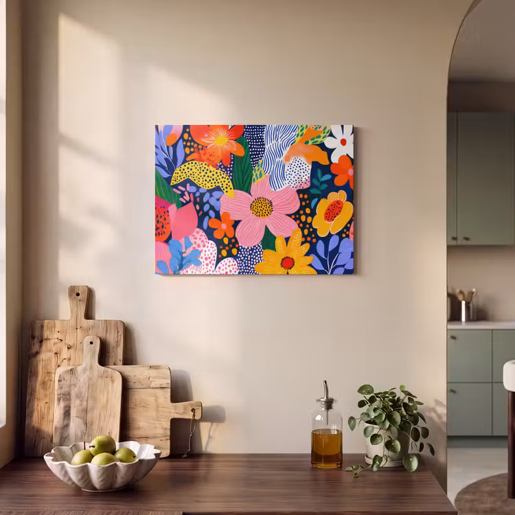 Akoestisch schilderij - Kleurrijk - Bloemen - Abstract - Stippen — 4