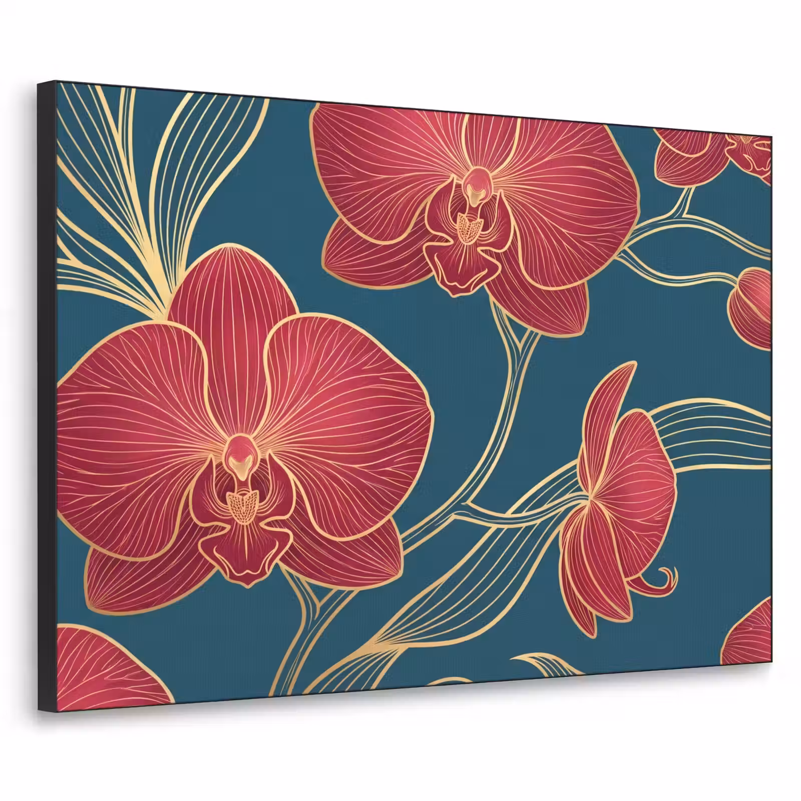 Art Frame - Bloemen - Rood - Goud — 1