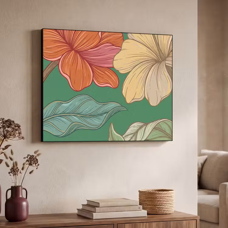 Art Frame - Bloemen - Groen - Illustratie — 7