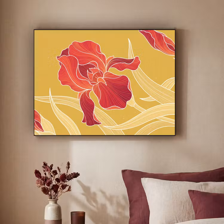 Art Frame - Bloemen - Illustratie - Rood — 3