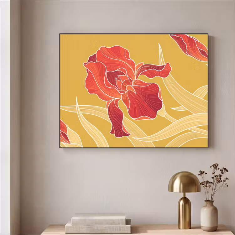Art Frame - Bloemen - Illustratie - Rood — 5