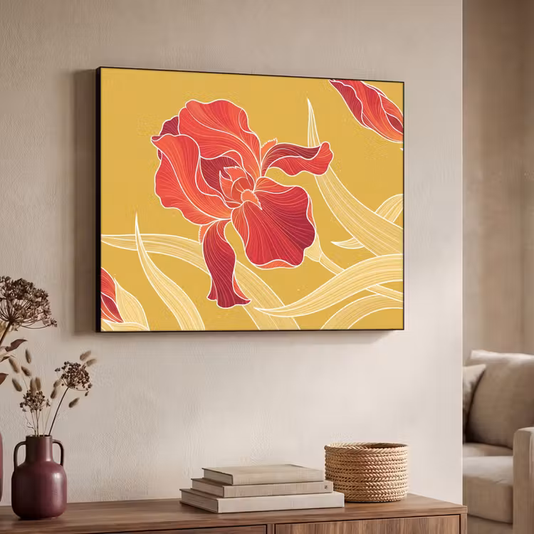 Art Frame - Bloemen - Illustratie - Rood — 7