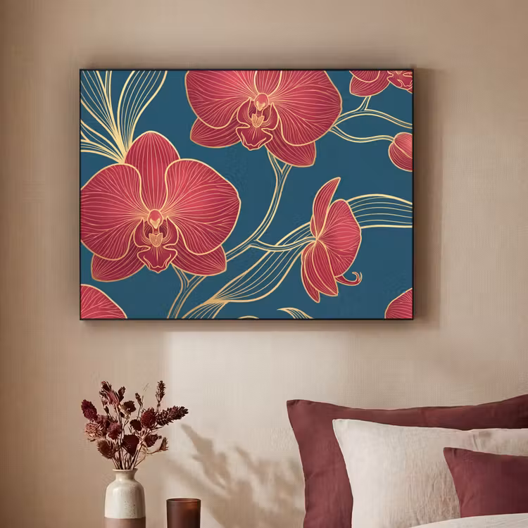 Art Frame - Bloemen - Rood - Goud — 3
