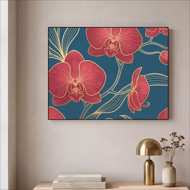 Art Frame - Bloemen - Rood - Goud — 5