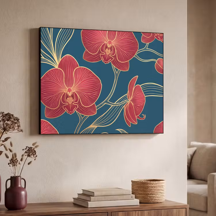 Art Frame - Bloemen - Rood - Goud — 7