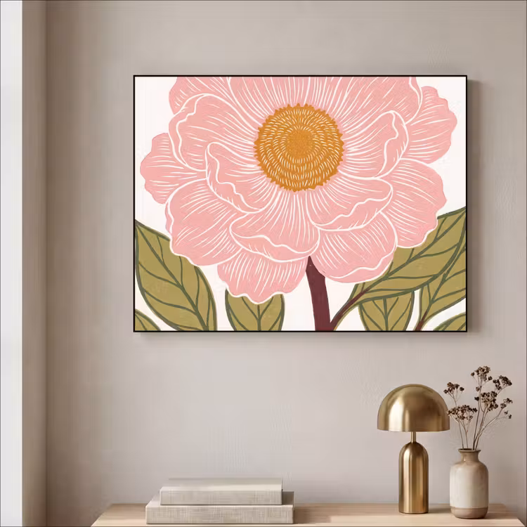 Art Frame - Bloemen - Roze - Illustratie — 5