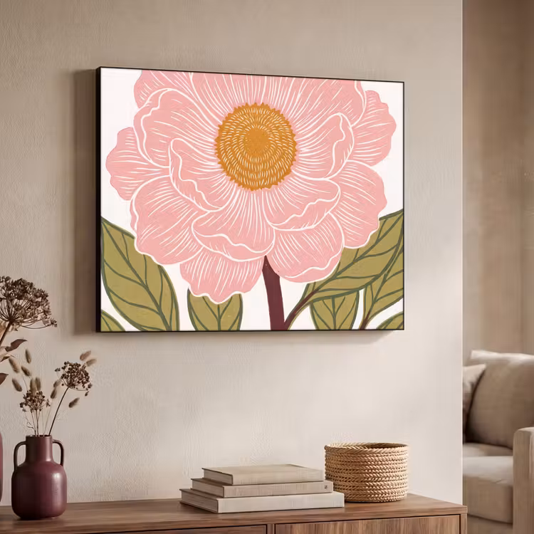 Art Frame - Bloemen - Roze - Illustratie — 7