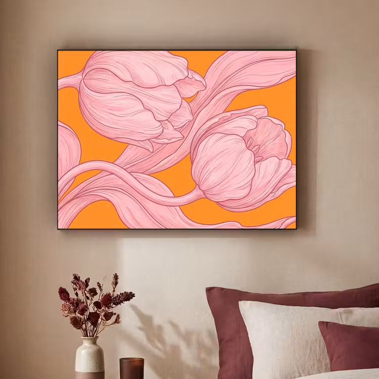 Art Frame - Roze bloemen - Modern — 3