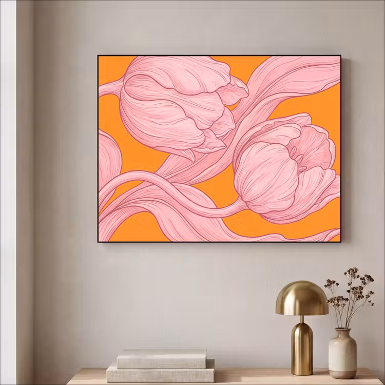 Art Frame - Roze bloemen - Modern — 5