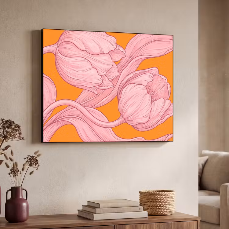 Art Frame - Roze bloemen - Modern — 7