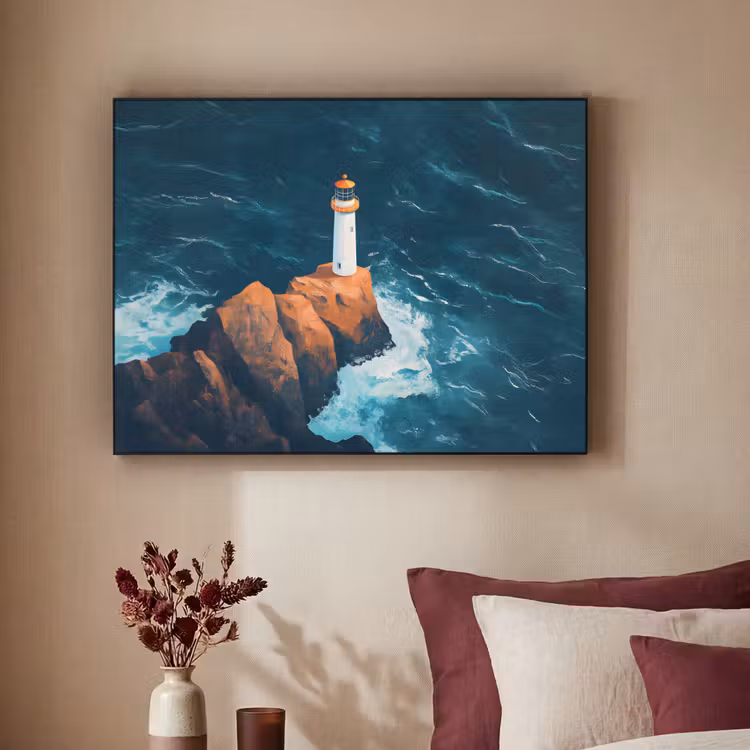 Art Frame - Vuurtoren - Rots - Zee - Golven — 3