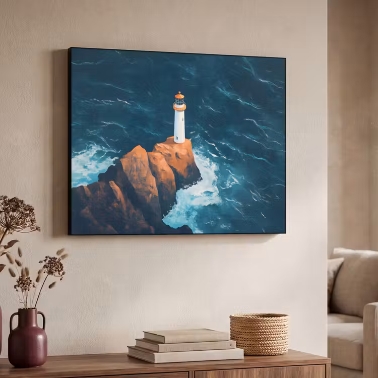 Art Frame - Vuurtoren - Rots - Zee - Golven — 7