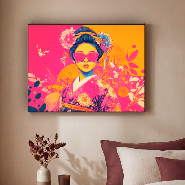 Art Frame - Vrouw - Zonnebril - Abstract - Oranje — 3