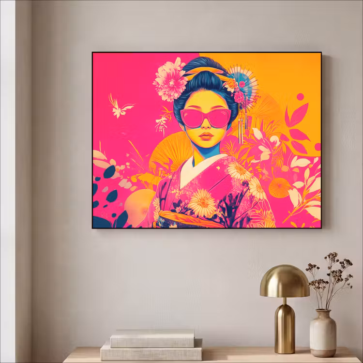 Art Frame - Vrouw - Zonnebril - Abstract - Oranje — 5