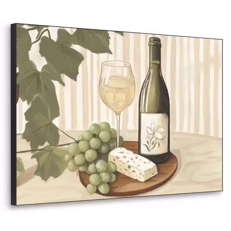 Art Frame - Wijn - Druiven - Kaas - Bladeren — 1