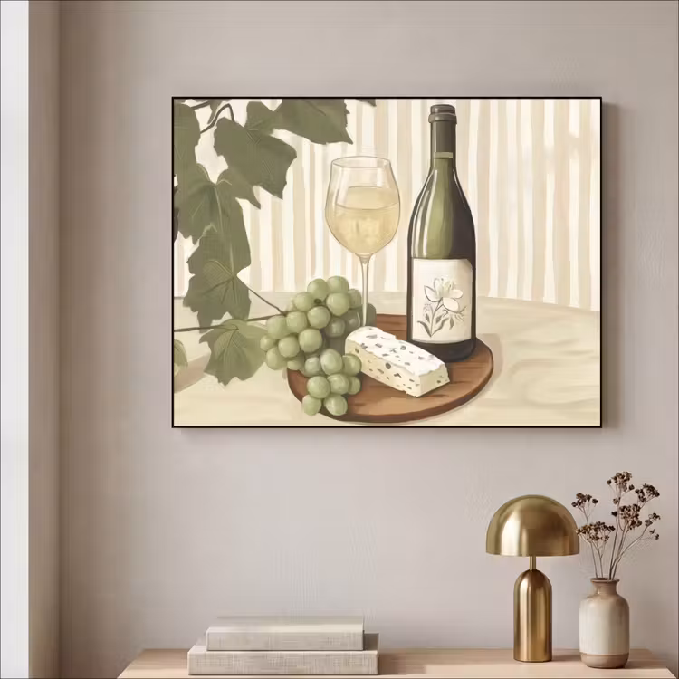 Art Frame - Wijn - Druiven - Kaas - Bladeren — 5
