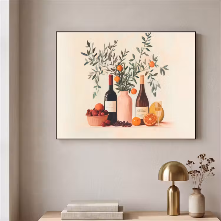 Art Frame - Wijnflessen - Takken - Sinaasappels — 5
