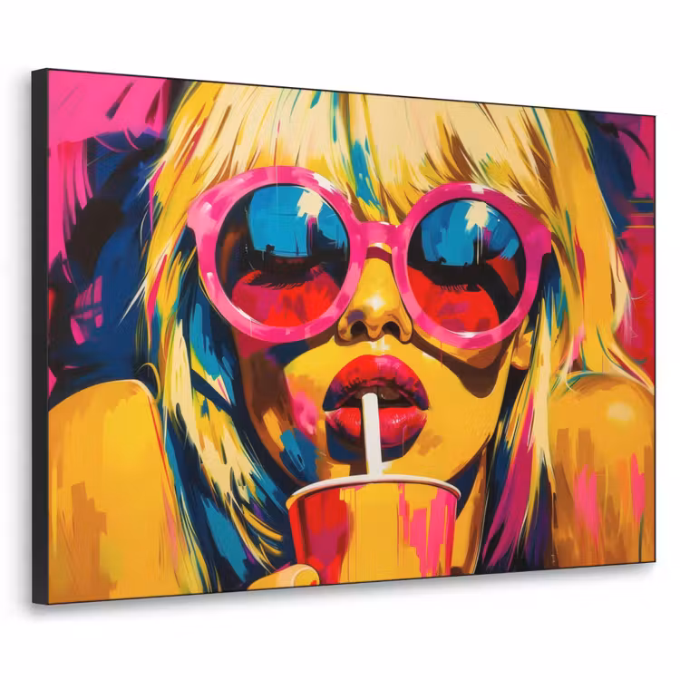 Art Frame - Zonnebril - Roze - Vrouw - Rietje — 1