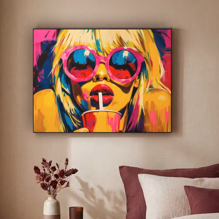Art Frame - Zonnebril - Roze - Vrouw - Rietje — 3