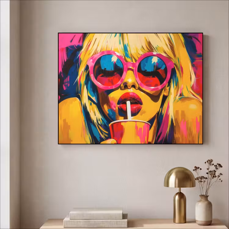 Art Frame - Zonnebril - Roze - Vrouw - Rietje — 5