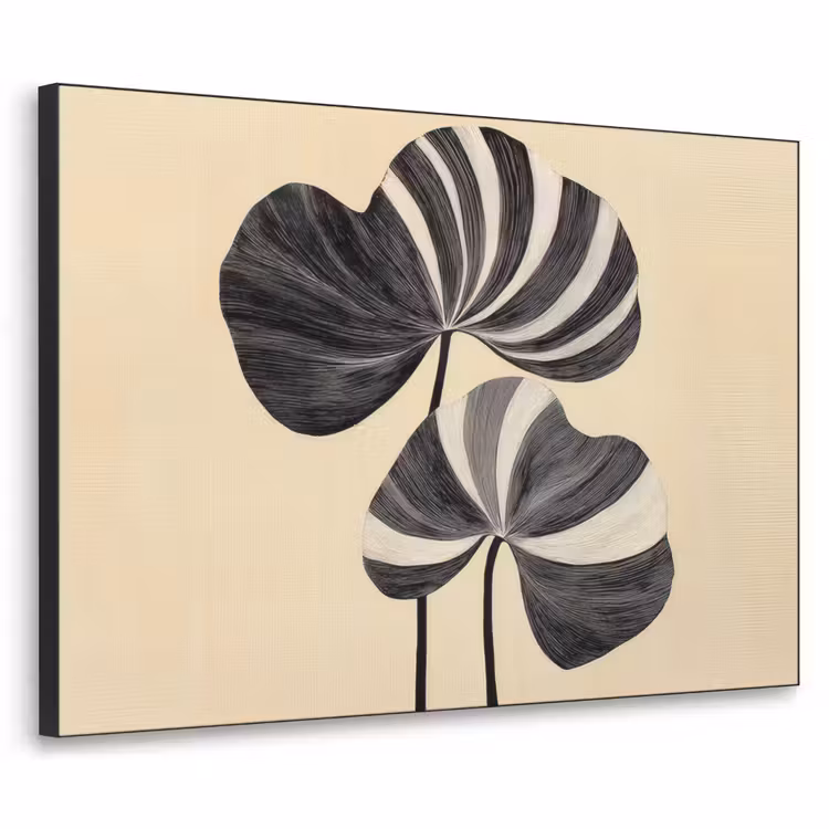 Art Frame - Zwart - Bladeren - Strepen - Minimalistisch — 1