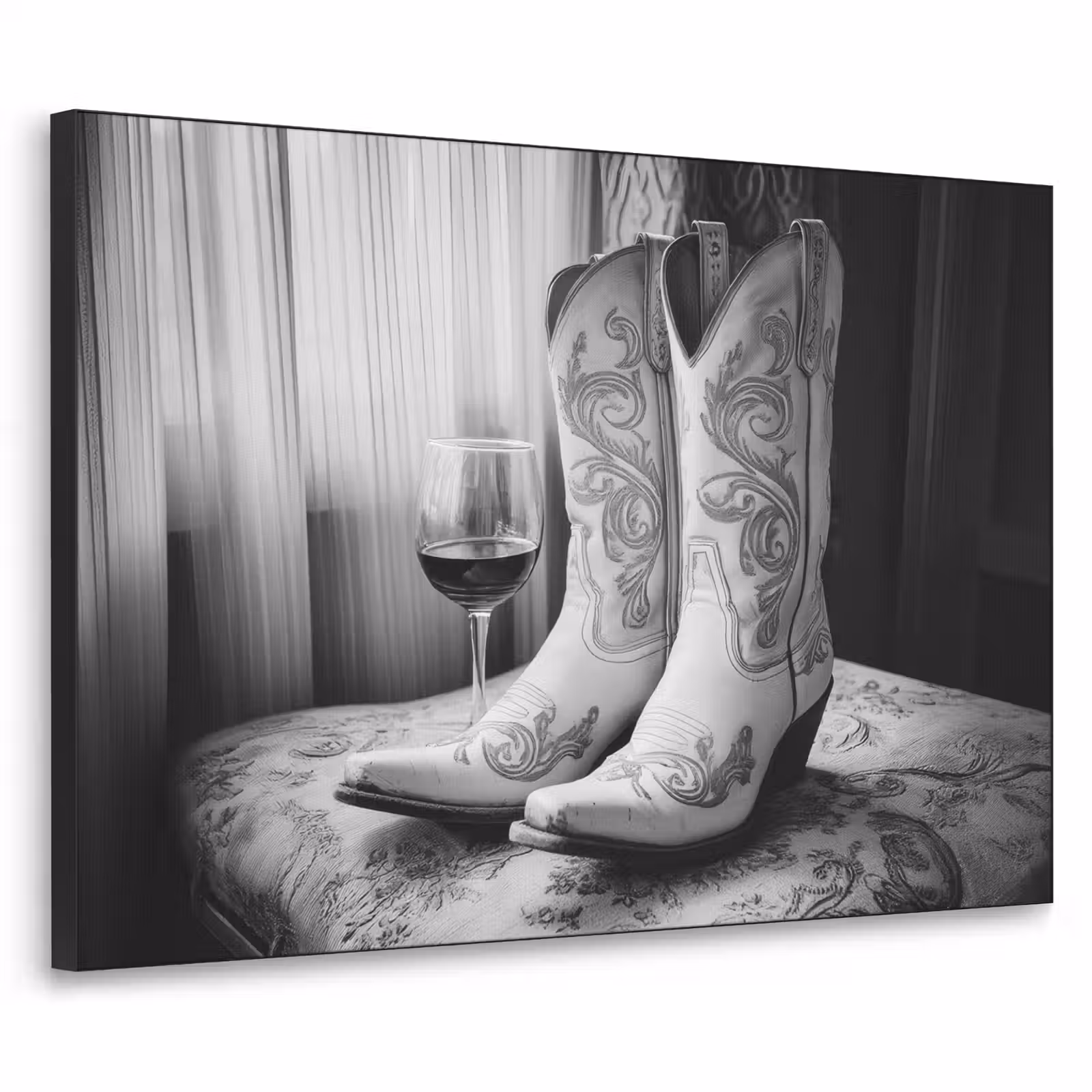 Art Frame - Wijn - Cowboylaarzen - Raamlicht - Wit — 1