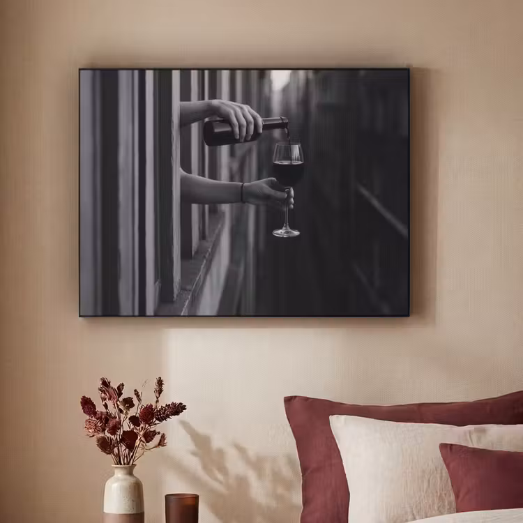 Art Frame - Wijnfles - Glas - Handen - Raam — 3