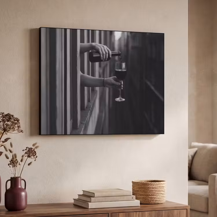 Art Frame - Wijnfles - Glas - Handen - Raam — 7