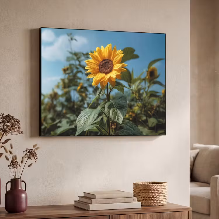 Art Frame - Zonnebloemen - Helderblauwer lucht - Gras — 7
