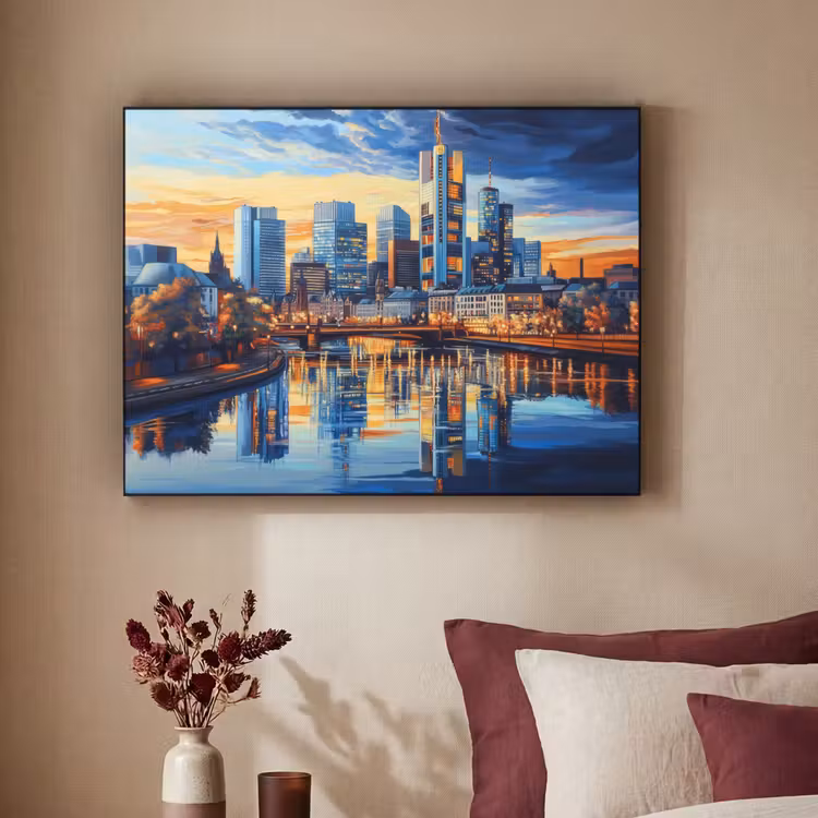 Art Frame - Zonsondergang Frankfurt - Stad - Skyline - Water — 3