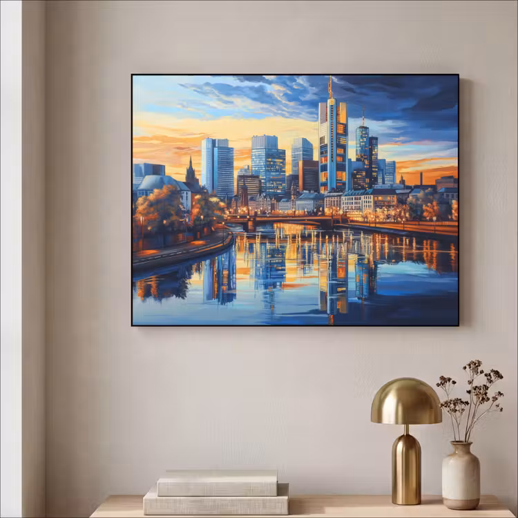 Art Frame - Zonsondergang Frankfurt - Stad - Skyline - Water — 5