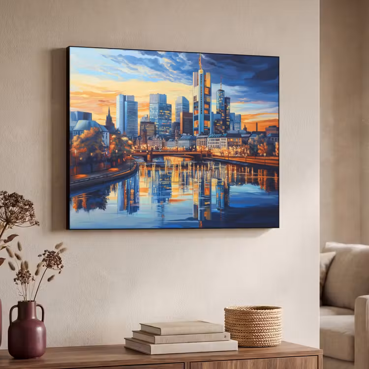 Art Frame - Zonsondergang Frankfurt - Stad - Skyline - Water — 7