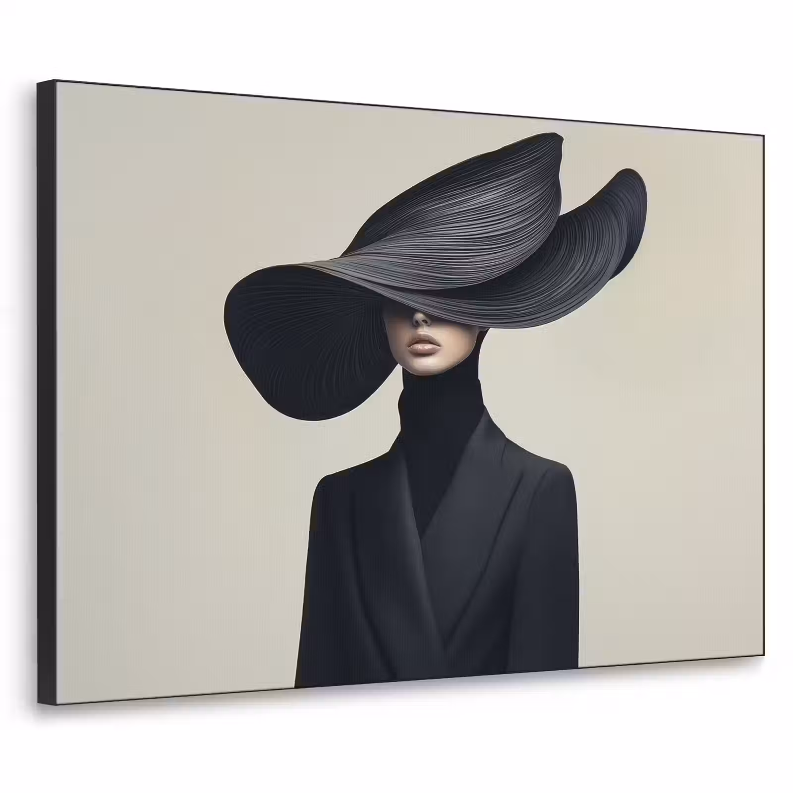 Art Frame - Zwart - Vrouw - Hoed — 1
