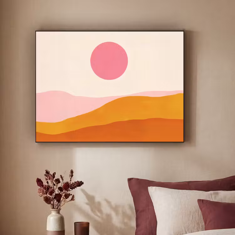 Art Frame - Zon - Heuvels - Abstract - Roze — 3