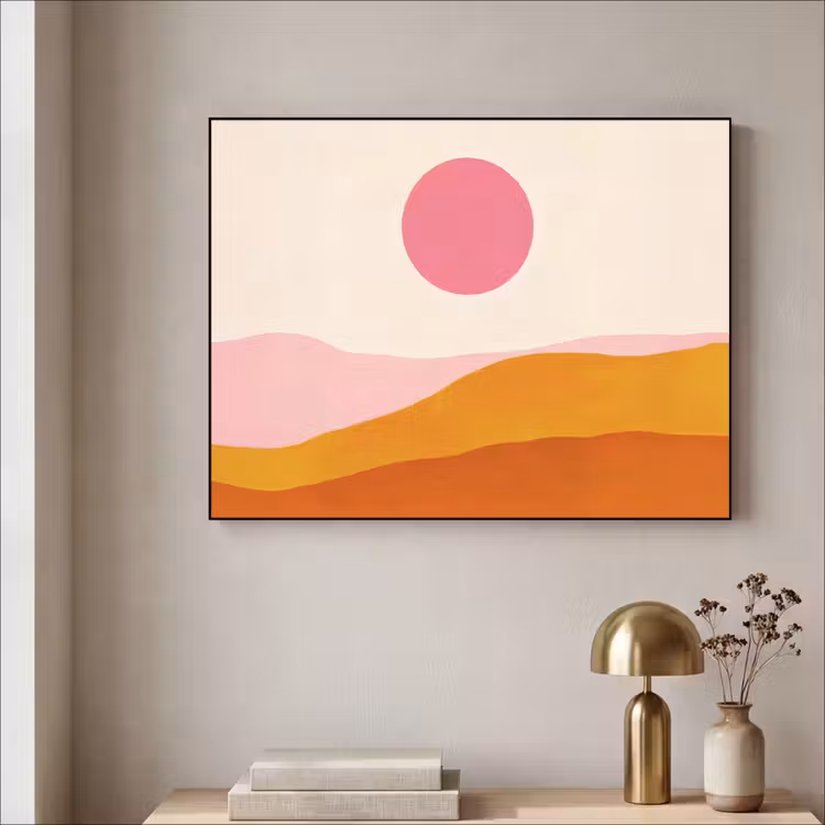 Art Frame - Zon - Heuvels - Abstract - Roze — 5