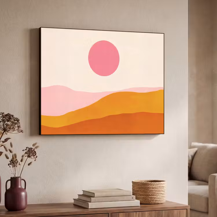 Art Frame - Zon - Heuvels - Abstract - Roze — 7