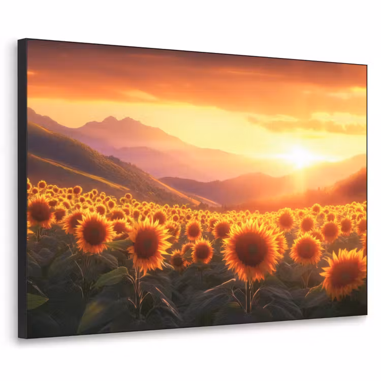 Art Frame - Zonnebloemen - Zonsondergang - Landschap — 1