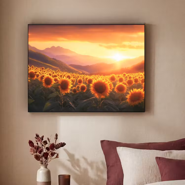 Art Frame - Zonnebloemen - Zonsondergang - Landschap — 3